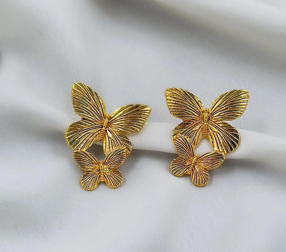 Butterfly Style Gold Plated Earrings Jewelry