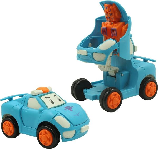 High Quality 1 Pc – Pull Back Robot Car Toys – Push & Go Convert Robot Cars Friction Powered Vehicle