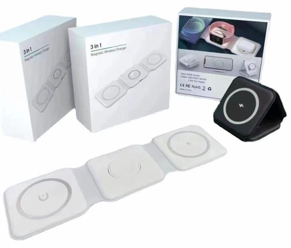 15w 3 In 1 Magnetic Wireless Fast Charger iPhone, Apple Watch & Air-pods Accessories (Free Shipment)