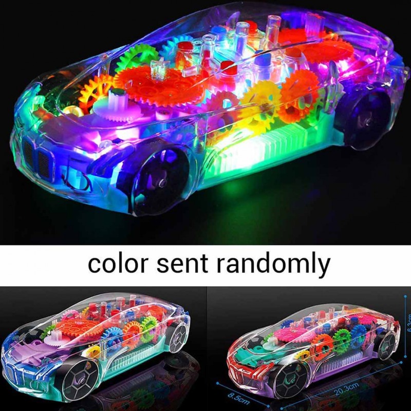 Musical Gear Display Transparent Mechanical Car Toys