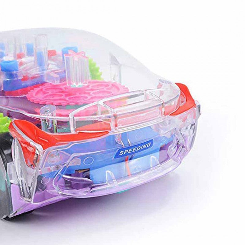 Musical Gear Display Transparent Mechanical Car Toys