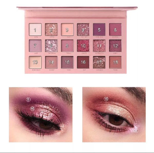 18 Shade Pearlescent Shimmer – Matte Waterproof Nude Eyeshadow Palette Cosmetics (Free Shipment)