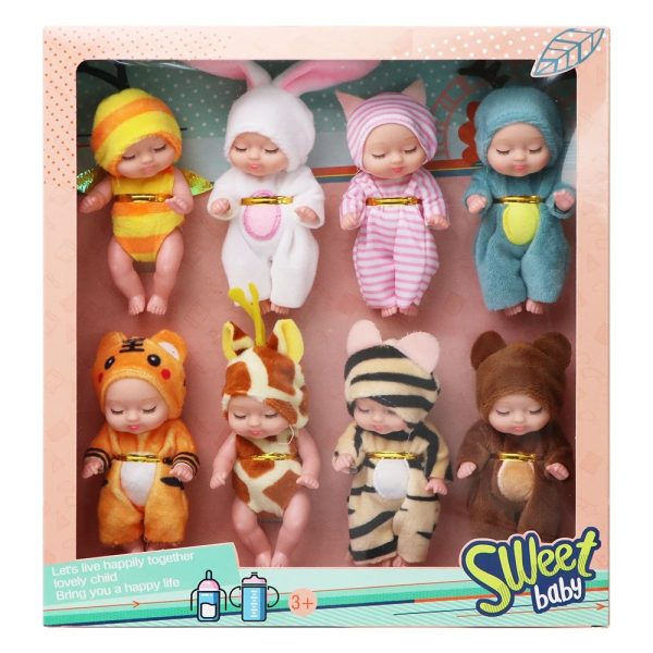 3.5′ Sleeping Baby, 1 Piece Mini Reborn Baby Doll With Clothes Toys (Random Color)
