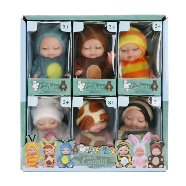 3.5′ Sleeping Baby, 1 Piece Mini Reborn Baby Doll With Clothes Toys (Random Color)