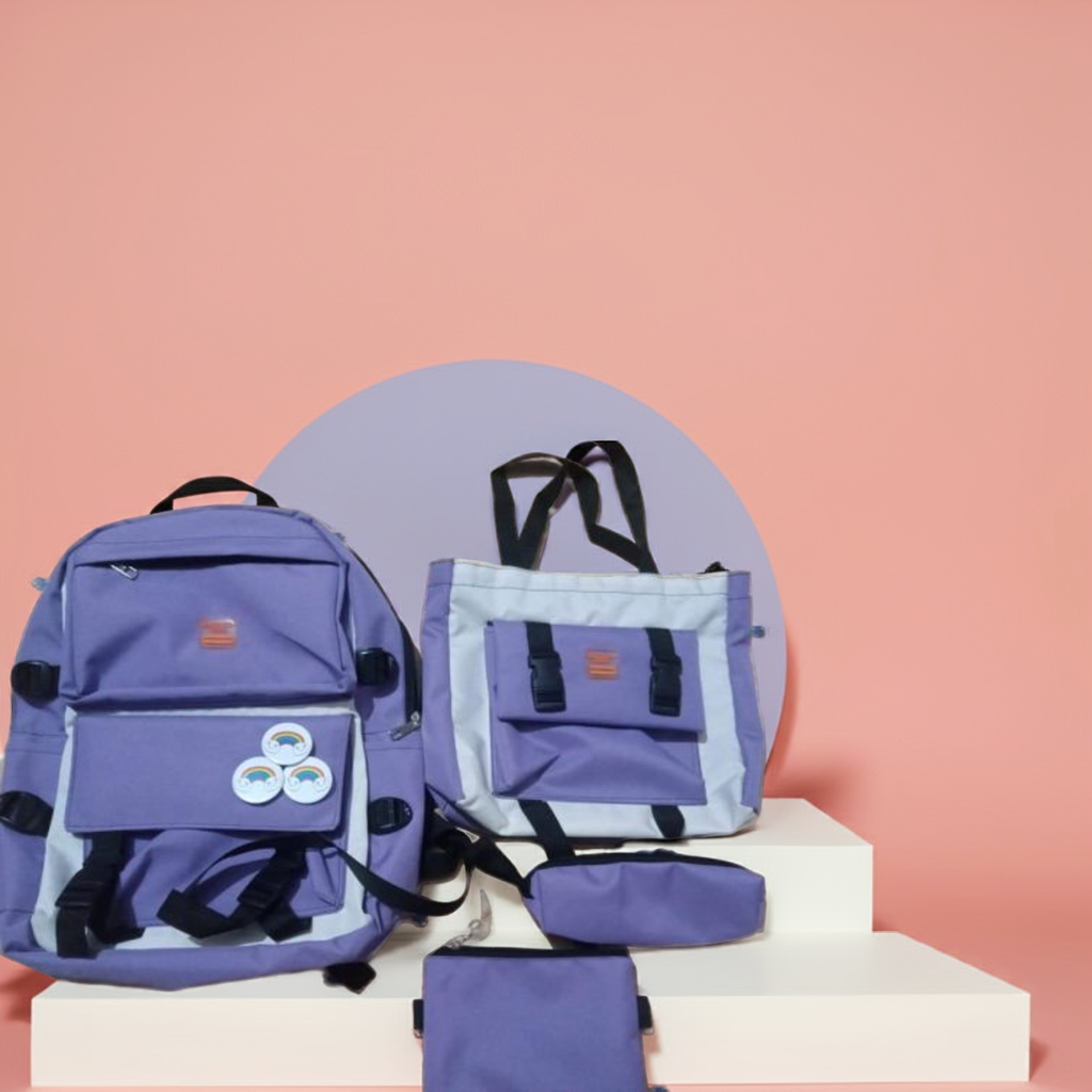 Best Quality Four Piece School Bag Set Stylish & Practical (Free Shipment)