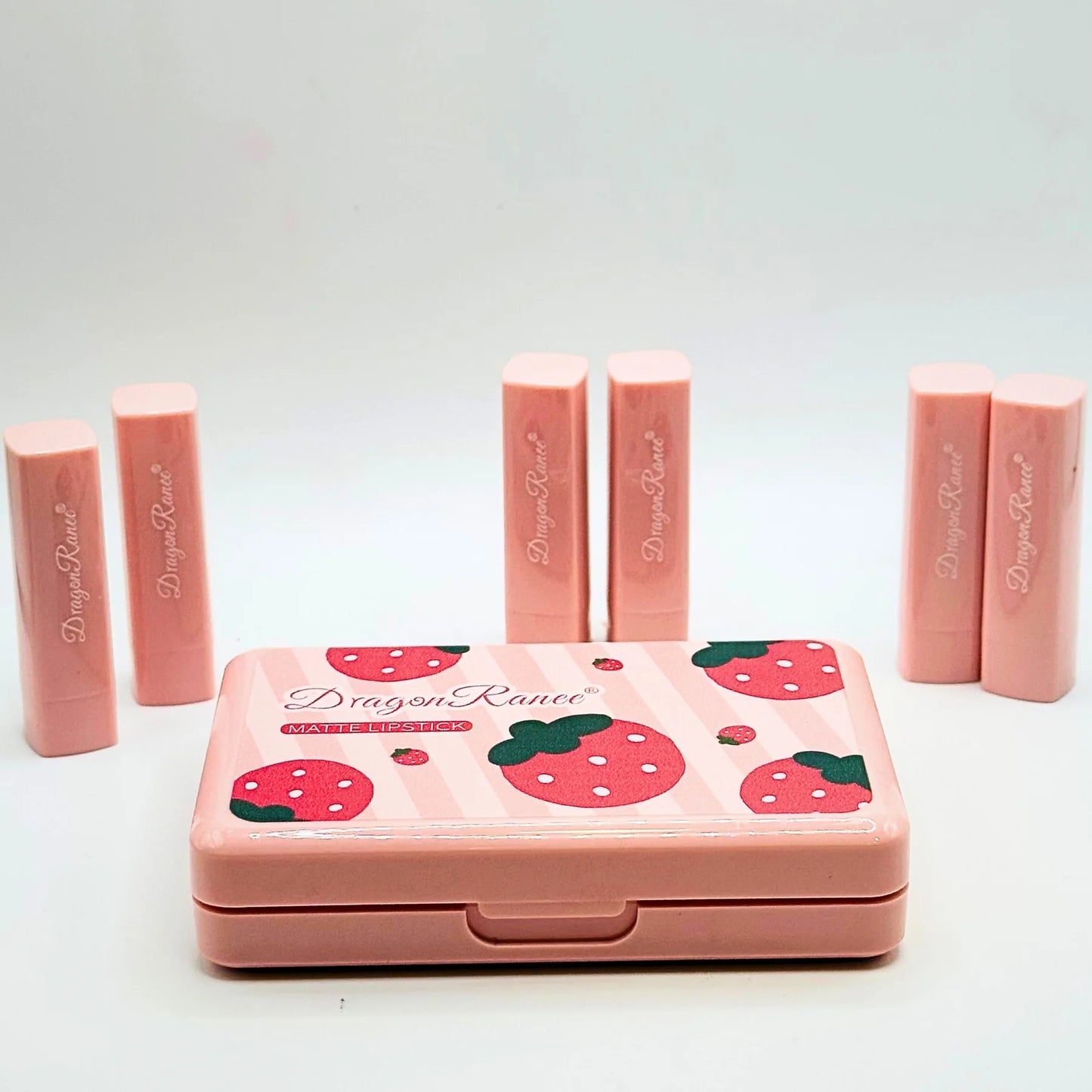 Dragon Ranee Strawberry Matte Lipstick Set (Pack Of 6) Cosmetics