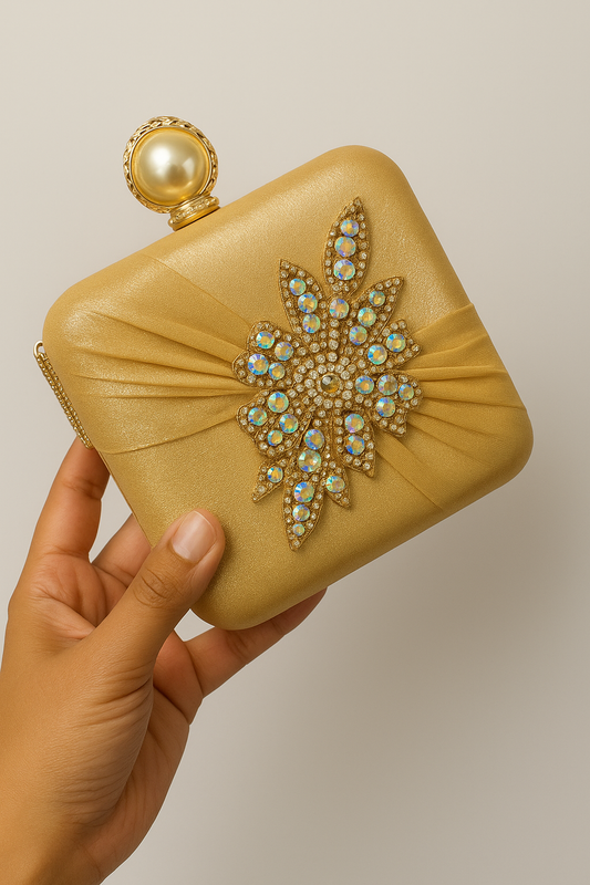 Golden Bloom Luxe Clutch / Bags
