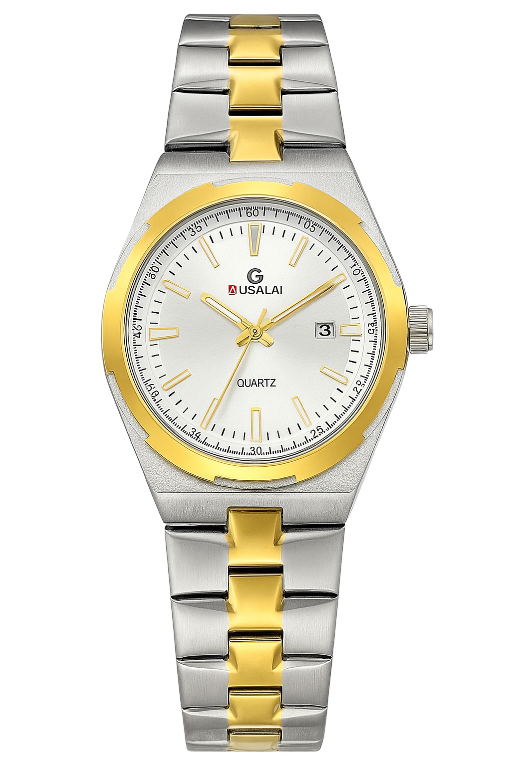 Guaslai Two-Tone Classic Quartz Watch Best Quality Water Proof Accessories