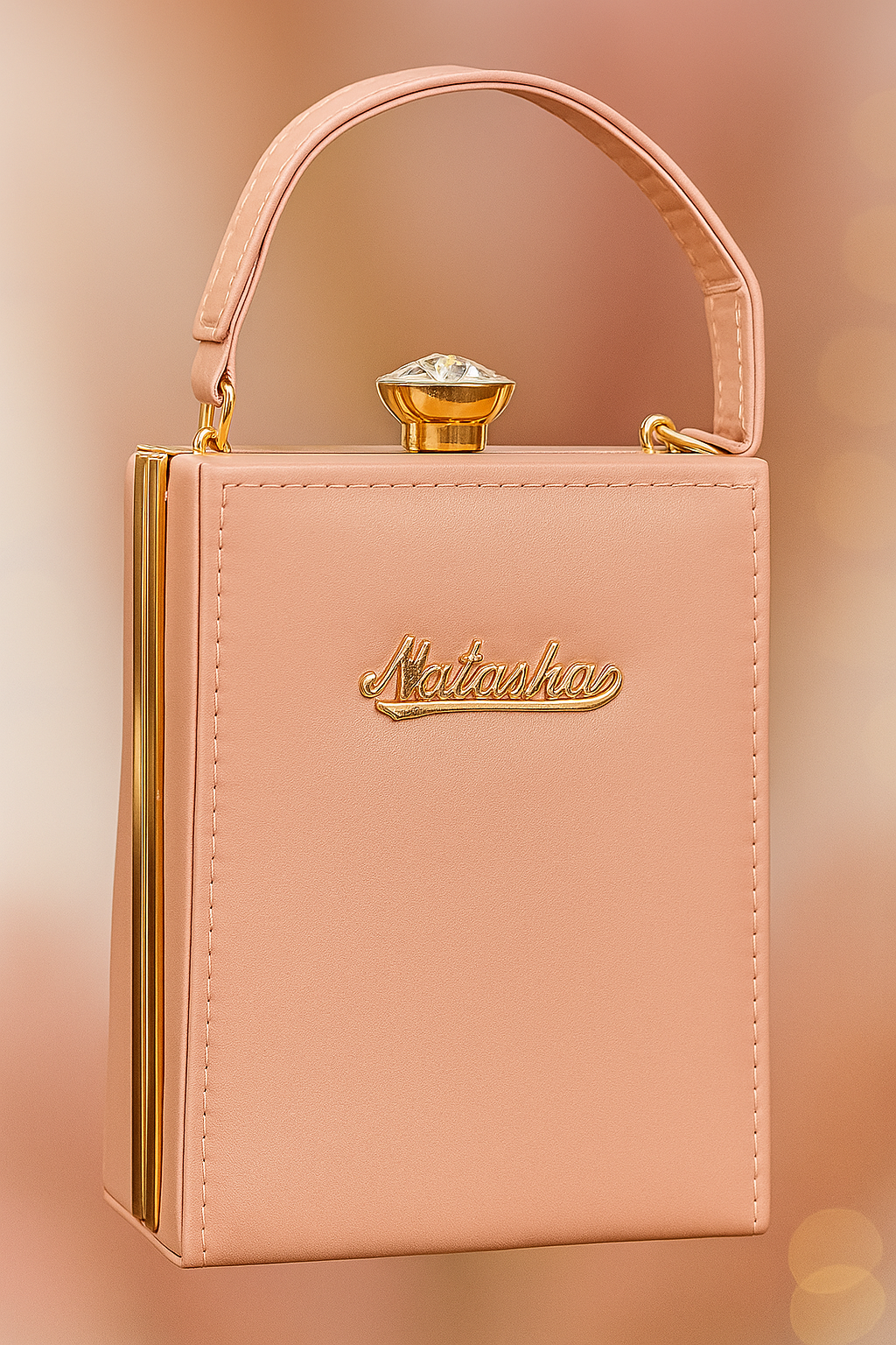 Golden Glow Box Hand Bag