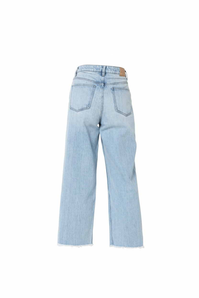 Ladies Flapper Denim Jeans Sky Blue