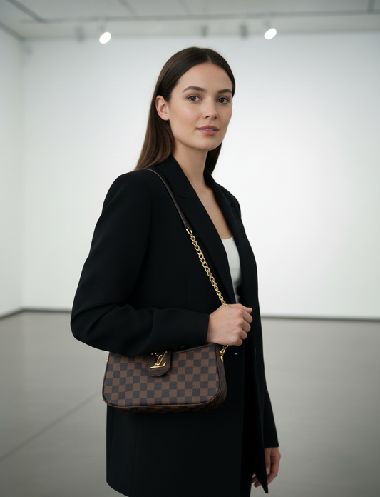 Classic Brown LV Check Crossbody Bag