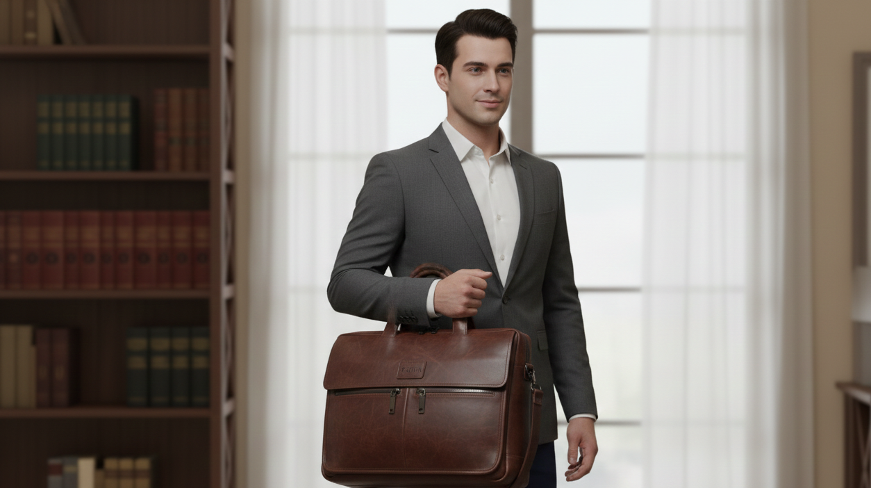 Imported Leather Office Bag