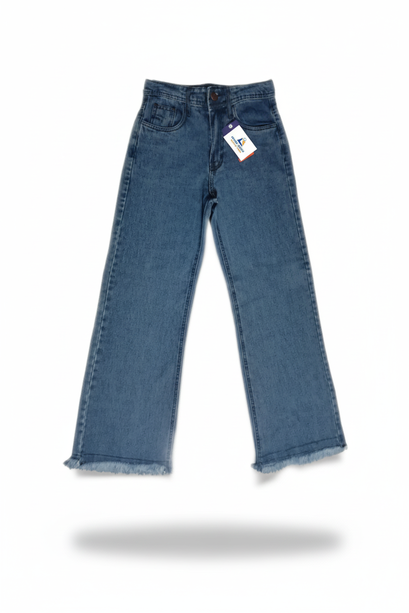 Ladies Flapper Mid Blue Flare Jeans