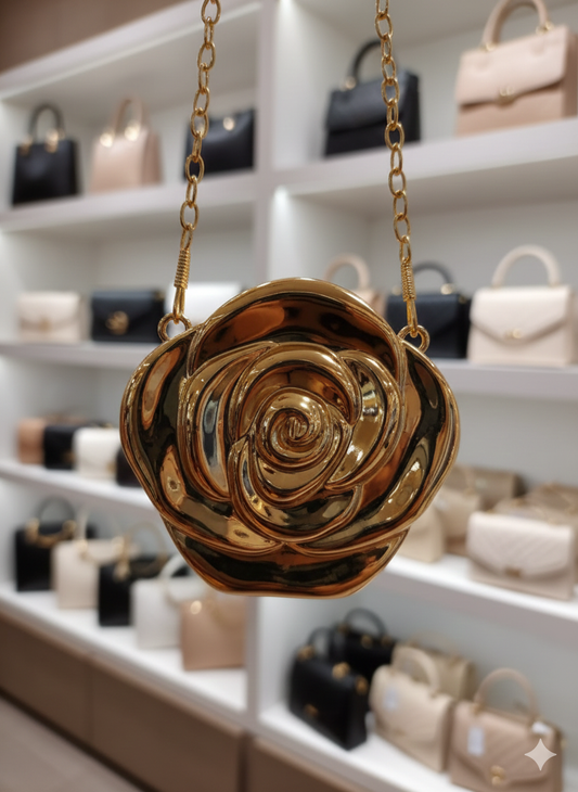 Metal Mini Rose Clutch Bags