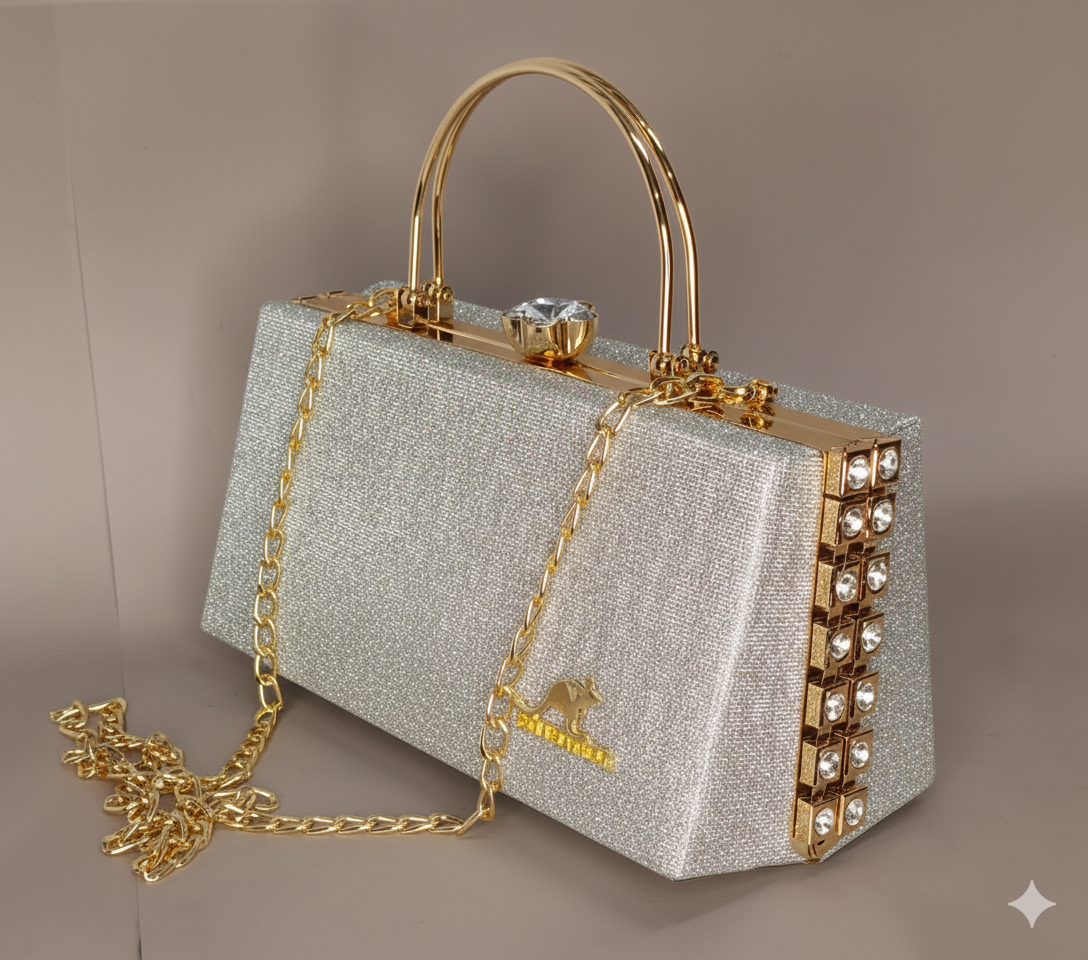 Stones Studded Radiant Rectangle Box Bag