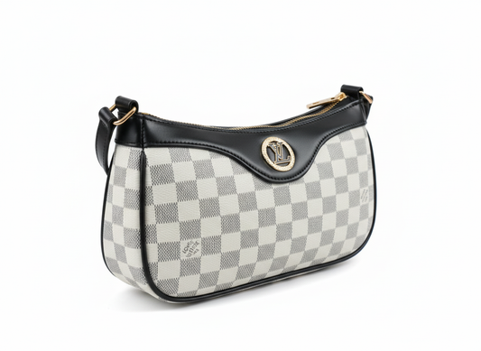 Luxe Checkered Charm Shoulder Bags