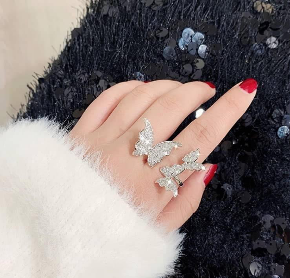 Beautiful Zircon Butterfly Ring Adjustable Jewelry