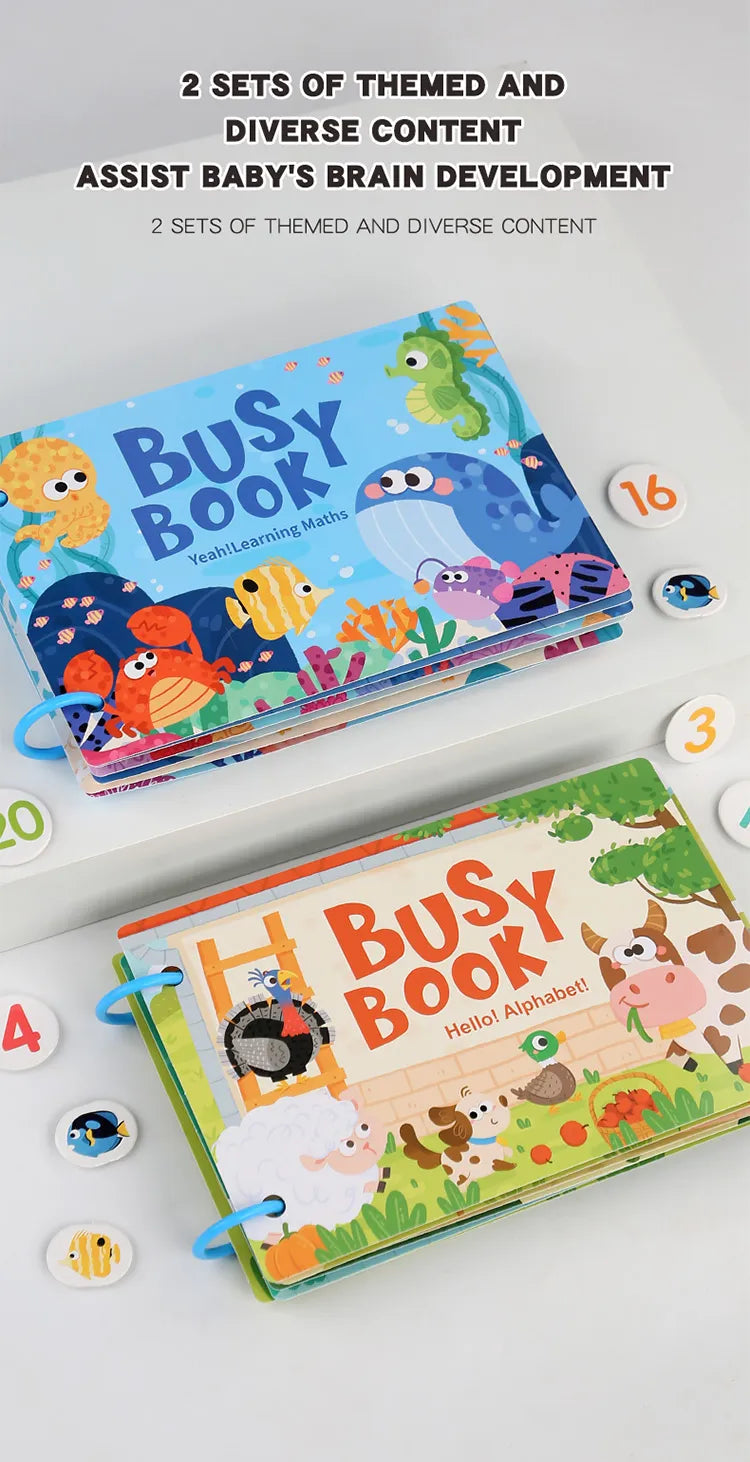 Montessori Baby Busy Book Paste Pictures Activity Early Learning Education Toy For Kids