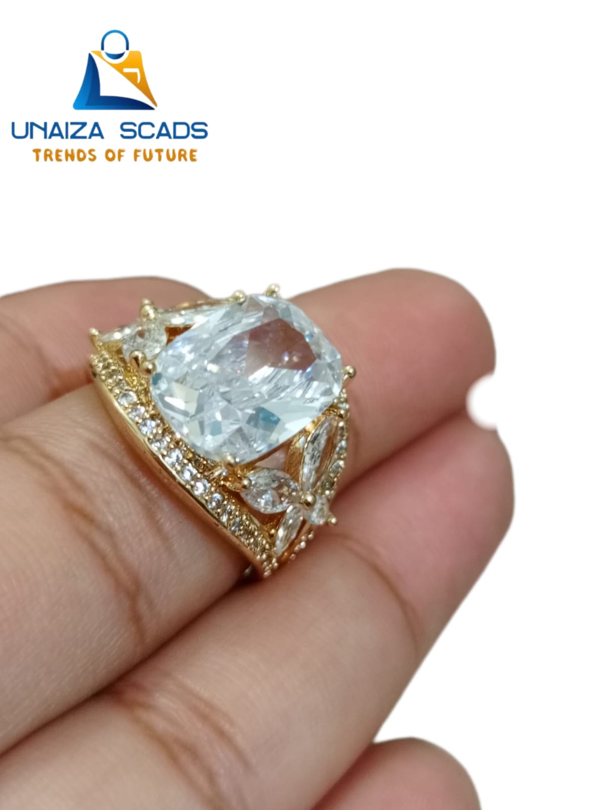 Elegant Luxury Zirconic Butterfly Style Gold Ring Jewelry