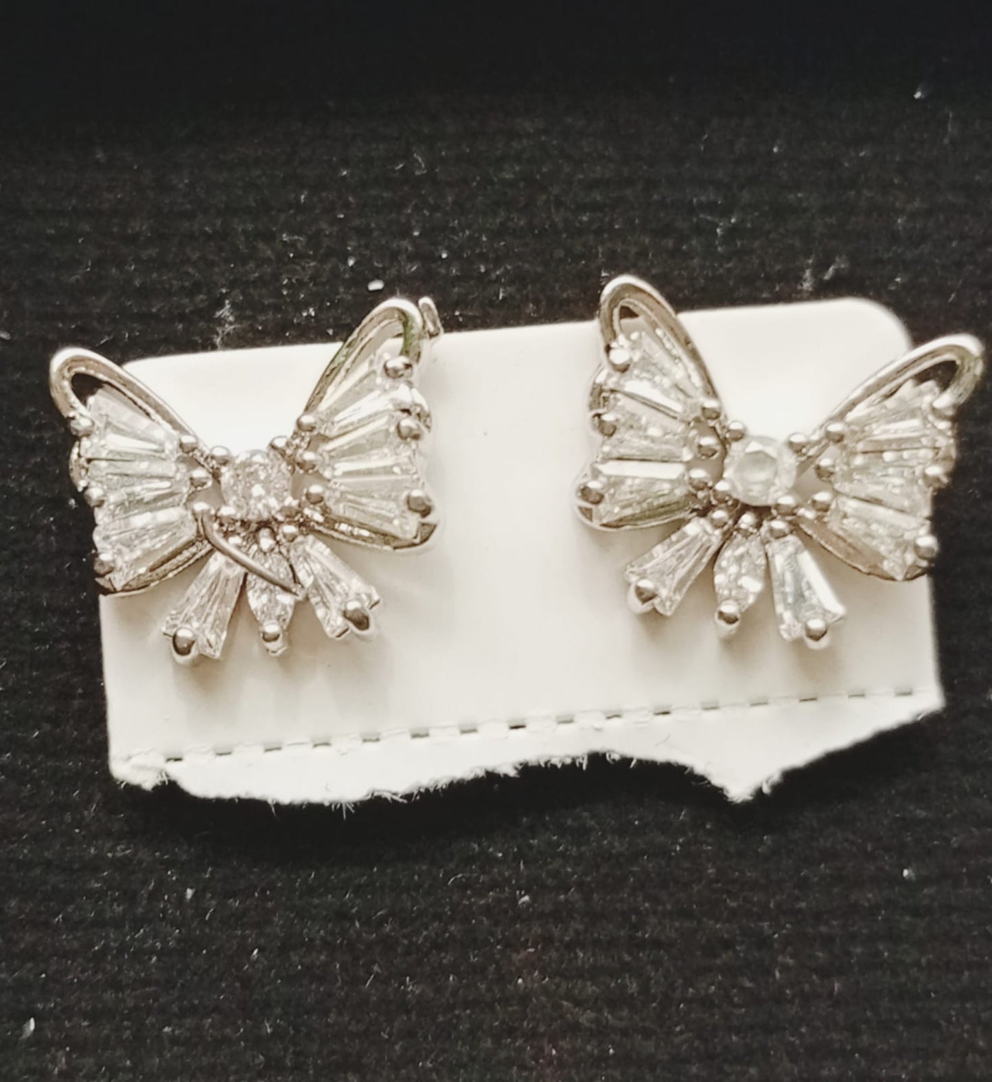 Luxury Zircon Embellished Butterfly Earrings/Tops Jewelry