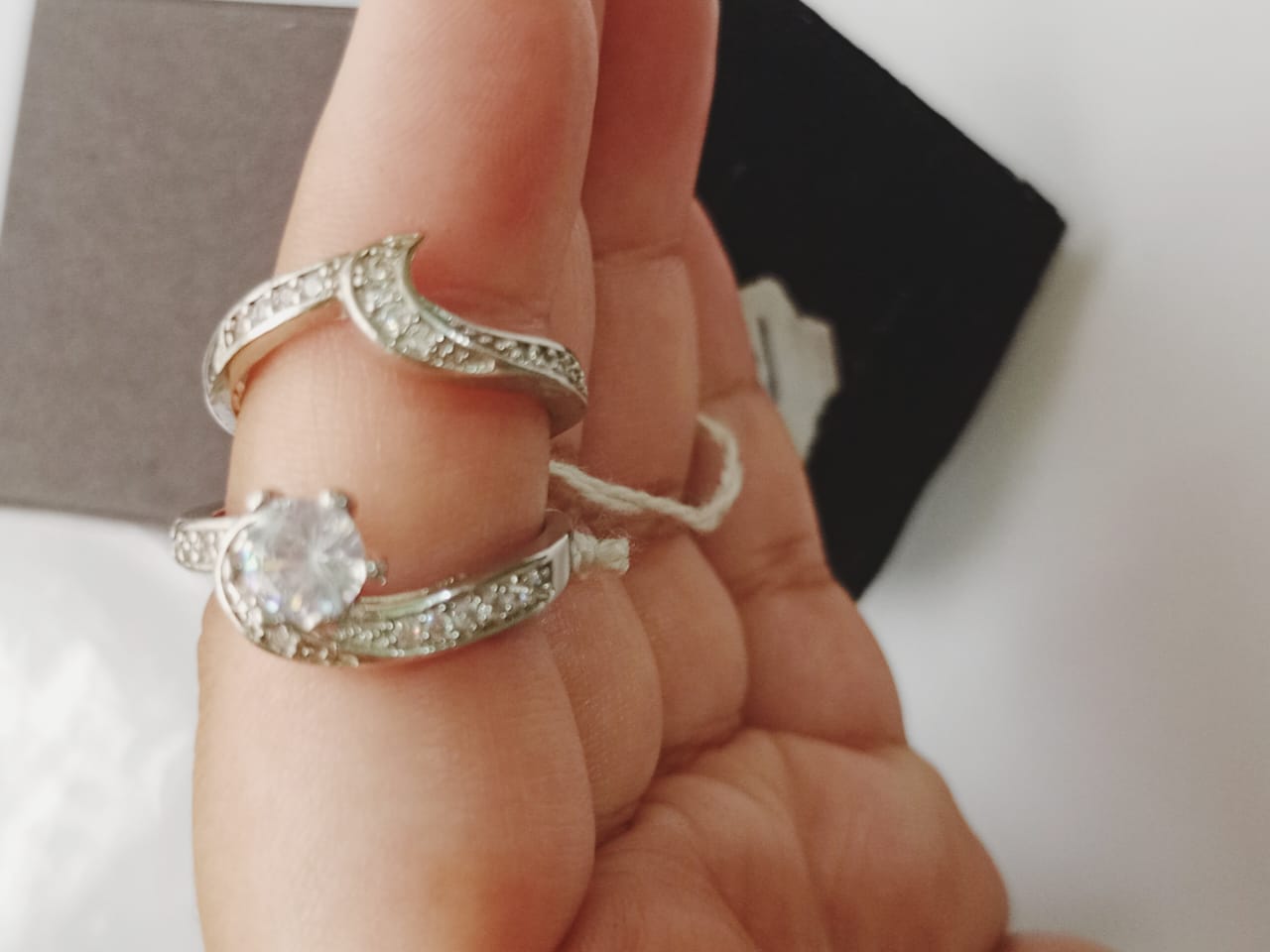 Elegant Silver Celestia Couple Ring Jewelry