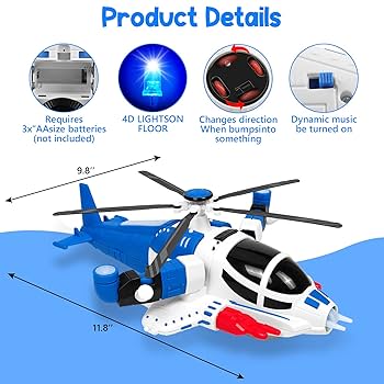 Action Chopper Helicopter Lights, Sounds & Bump-n-Go Adventure Toys