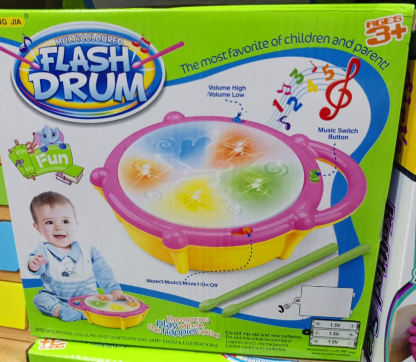 Musical Multi Colored 3D Flash Drum Educational Toys