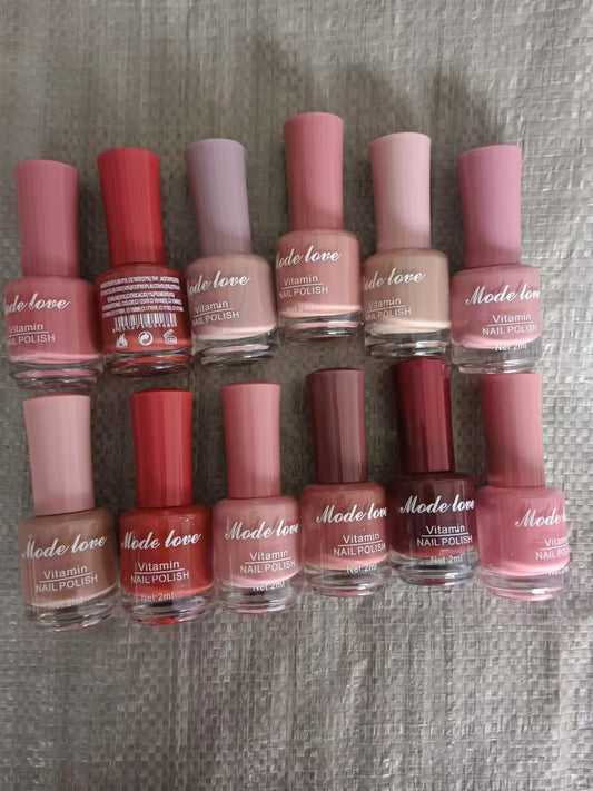 Mode Love Permanent Nail Paint 12 Pcs Set Cosmetics