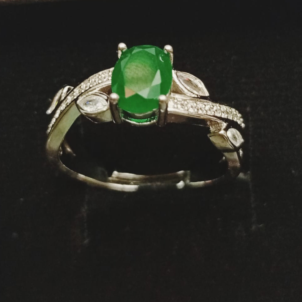 Beautiful Twisted Petals Silver Ring With Zircons Embellishment Jewelry(Adjustable)