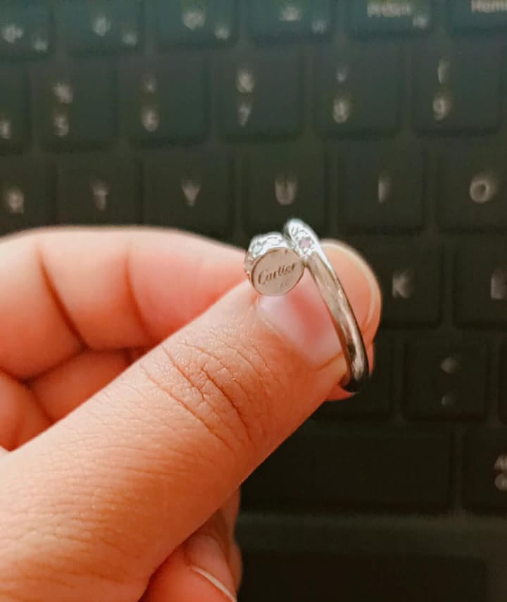Nail Ring Silver With Zircons Jewelry
