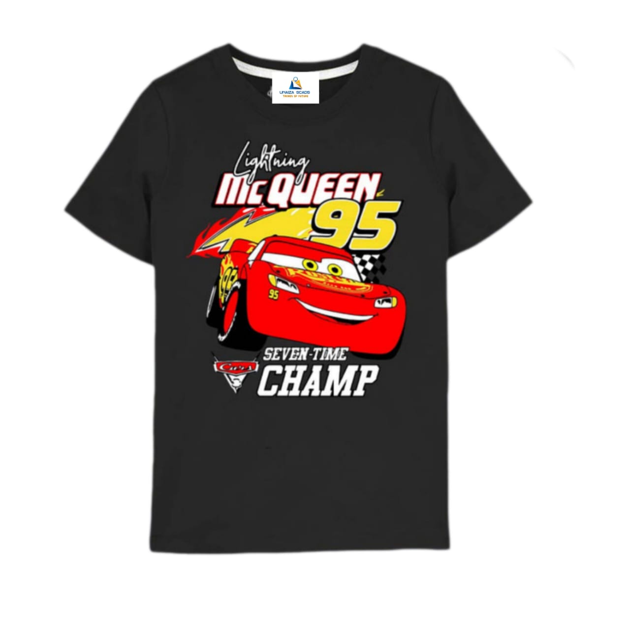 Black/Navy McQueen Car Champ Printed T-Shirt Kids