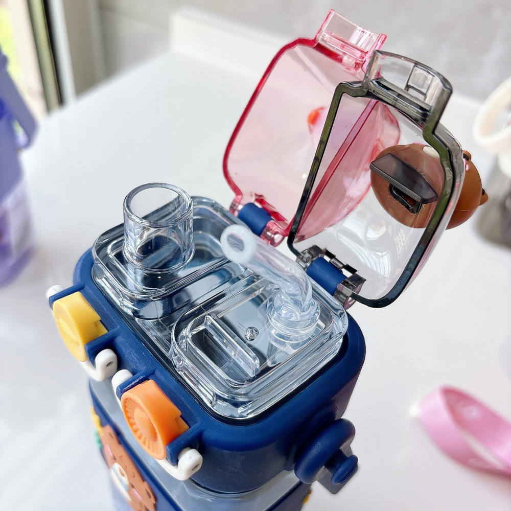 Adorable Teddy Bear 2 In 1 Sipper School Water Bottle For Kids