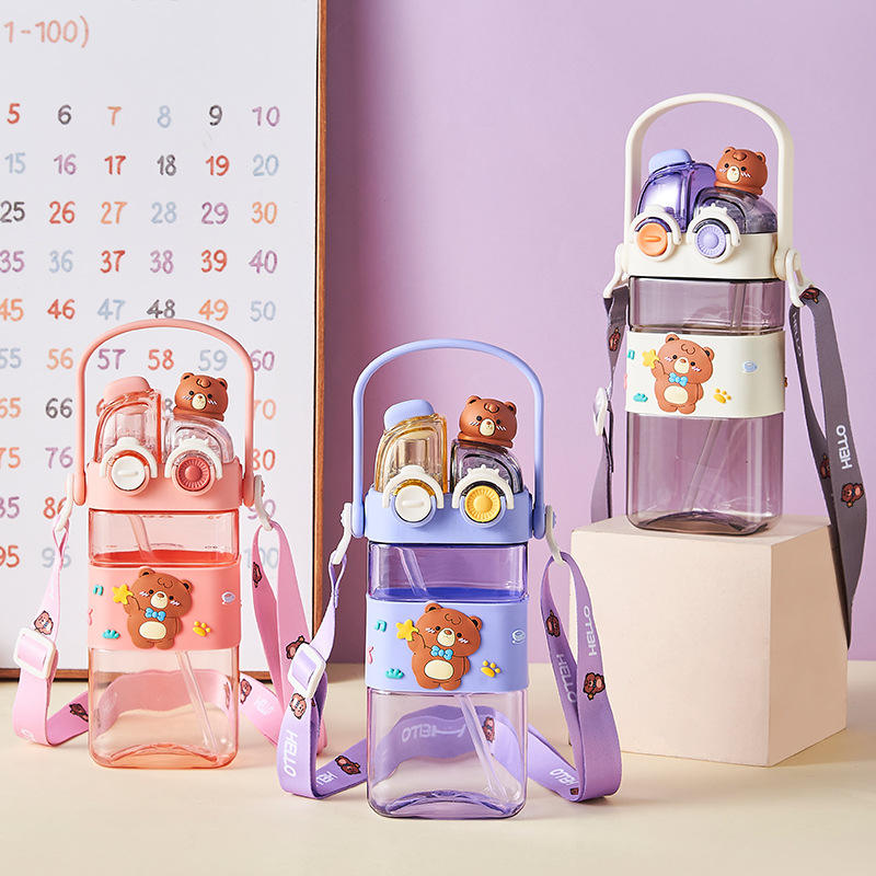 Adorable Teddy Bear 2 In 1 Sipper School Water Bottle For Kids