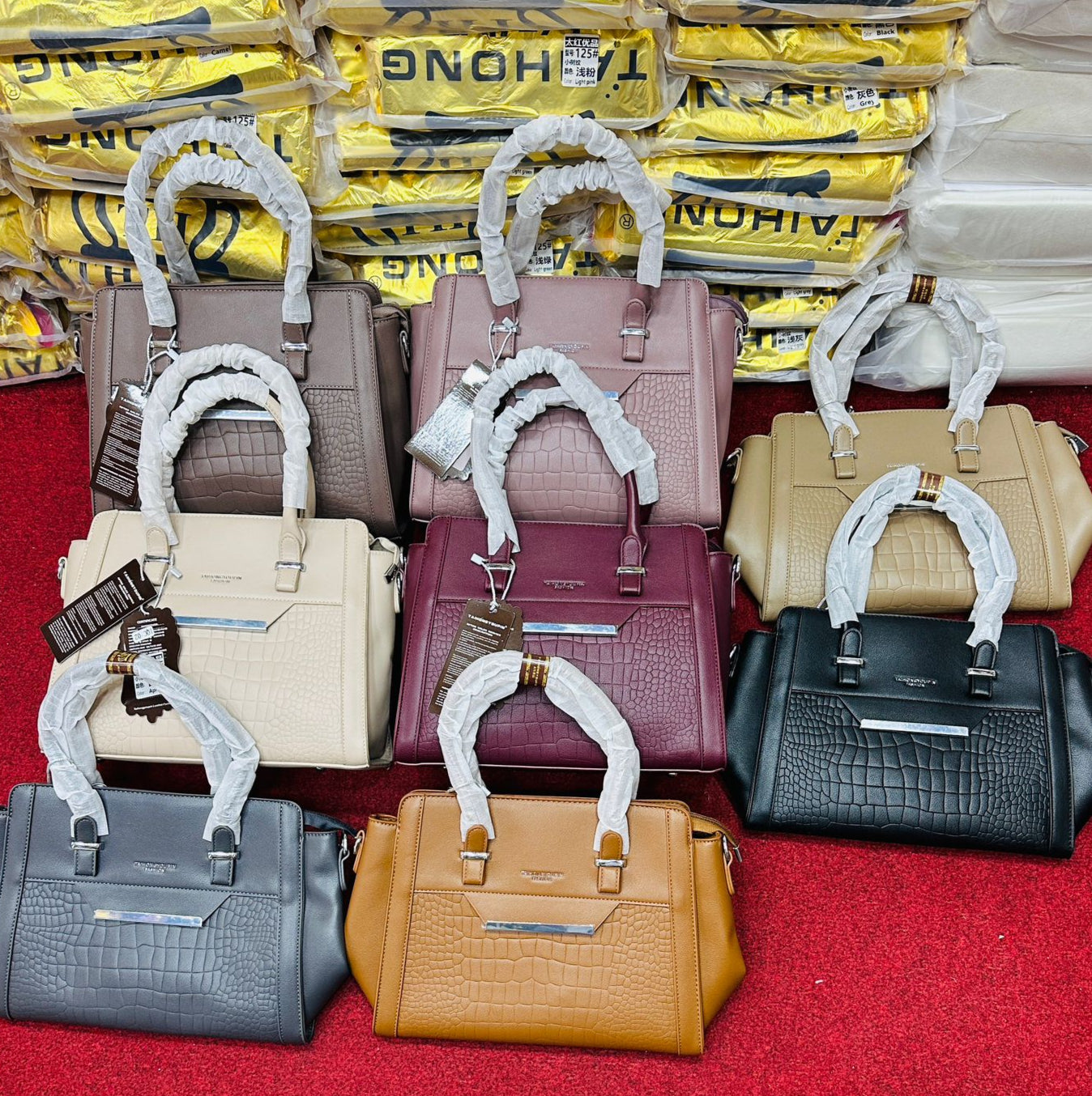 Imported Crocodile Print Hand Bags With Long Strap (Free Shipment)