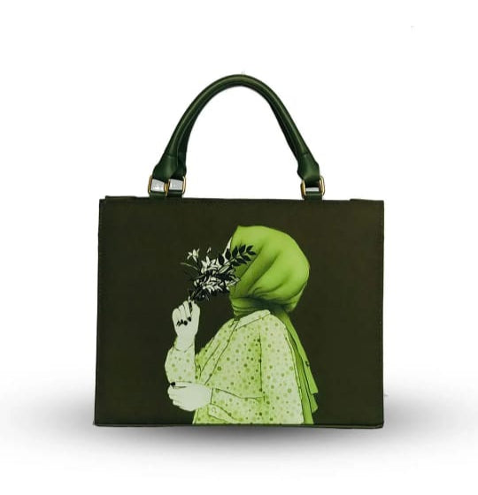 Elegant Hijab Girl Canvas Tote Bag