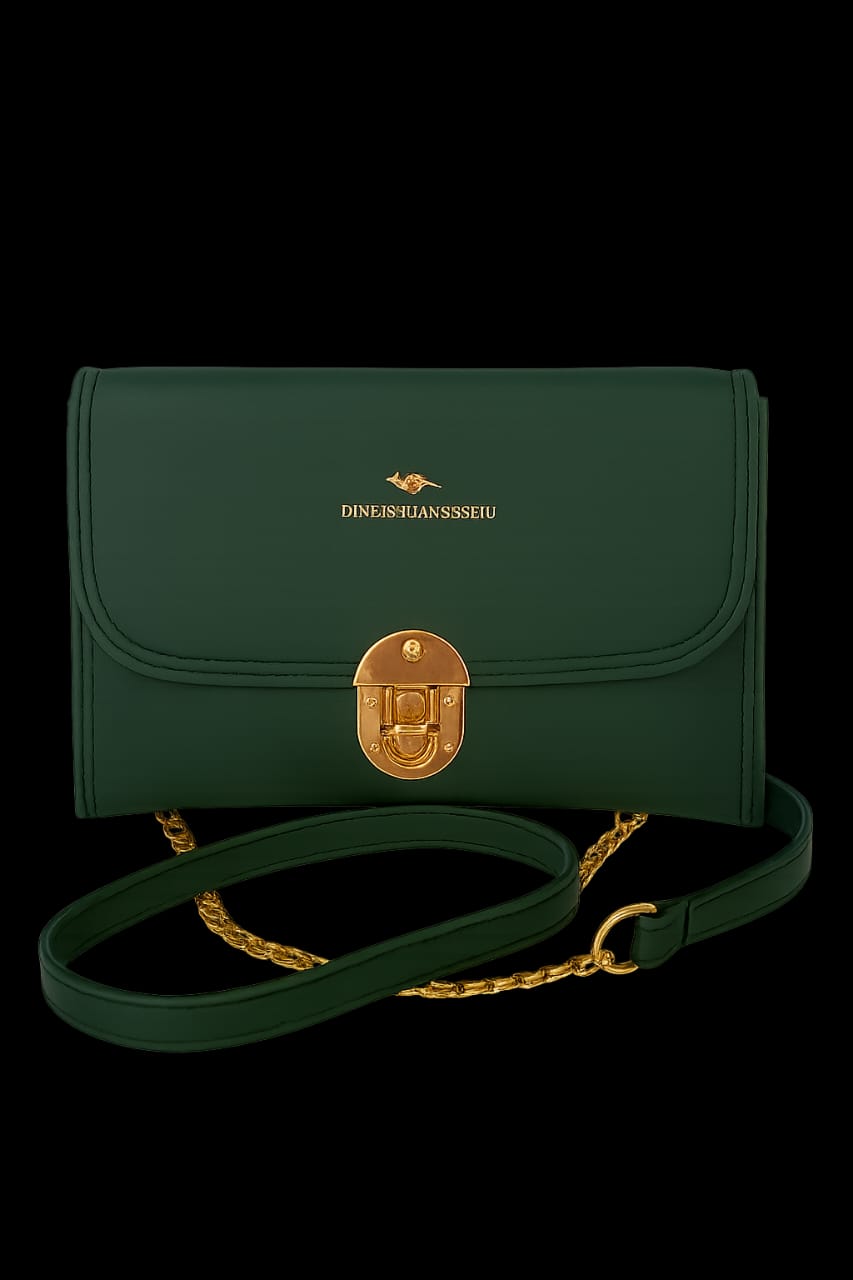 Classic Green Double Zip Cross Body Bags (Free Shipment)