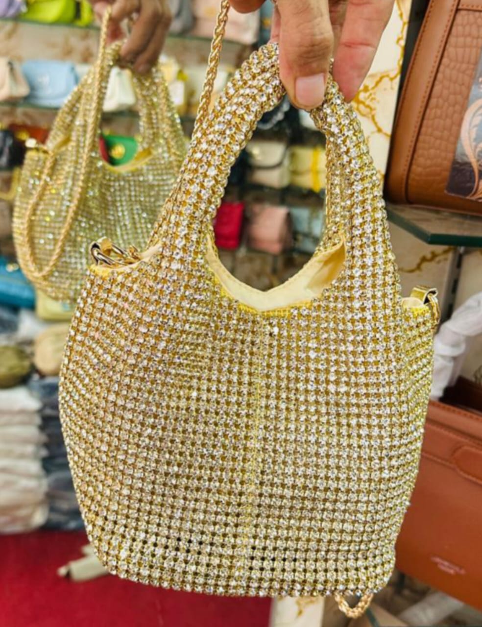 Rhinestone Top Handle Sparkly Evening Bags