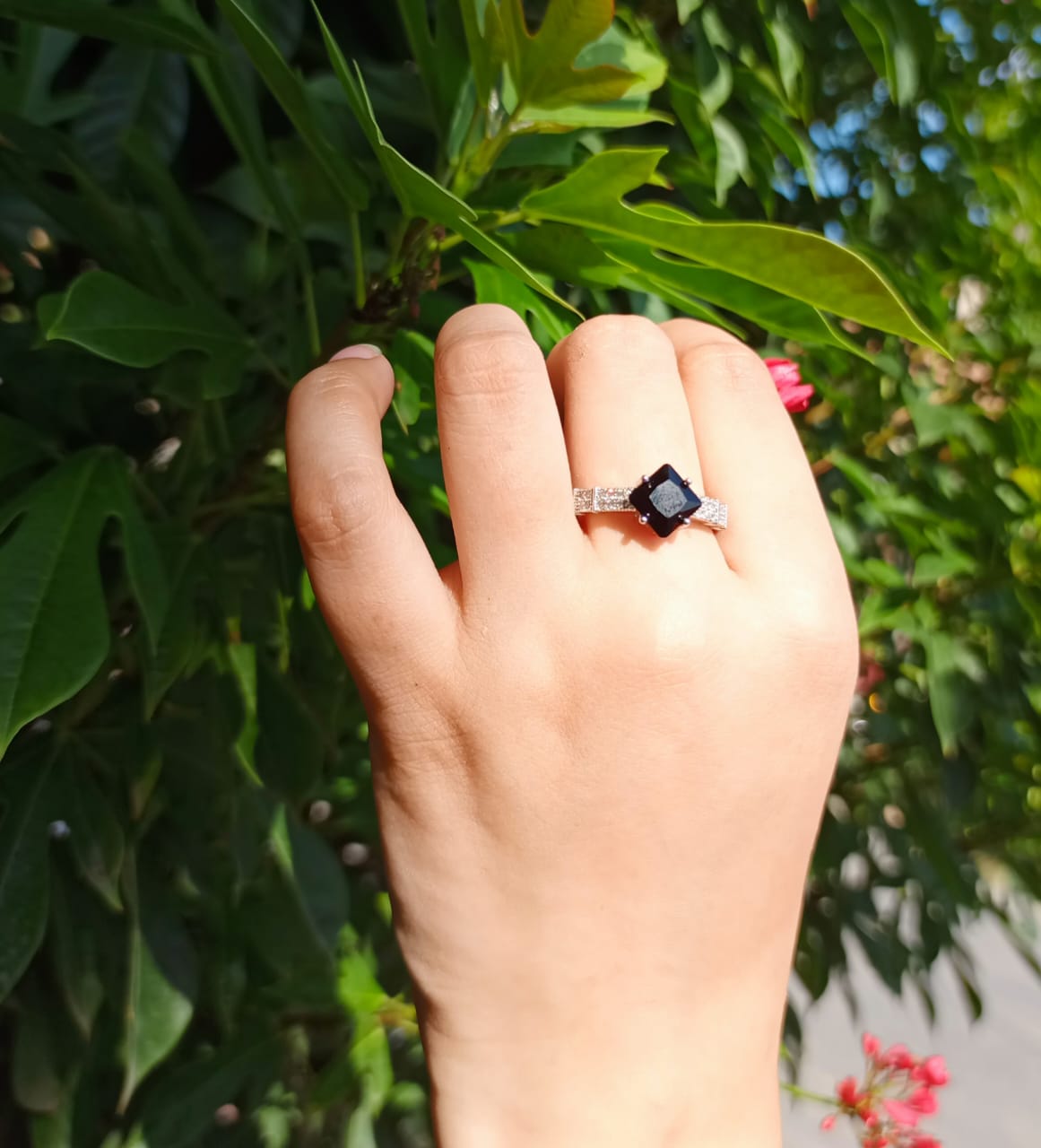 Midnight Majesty Silver Plated Ring Jewelry (Adjustable)