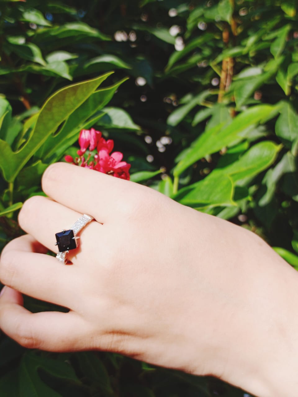 Midnight Majesty Silver Plated Ring Jewelry (Adjustable)