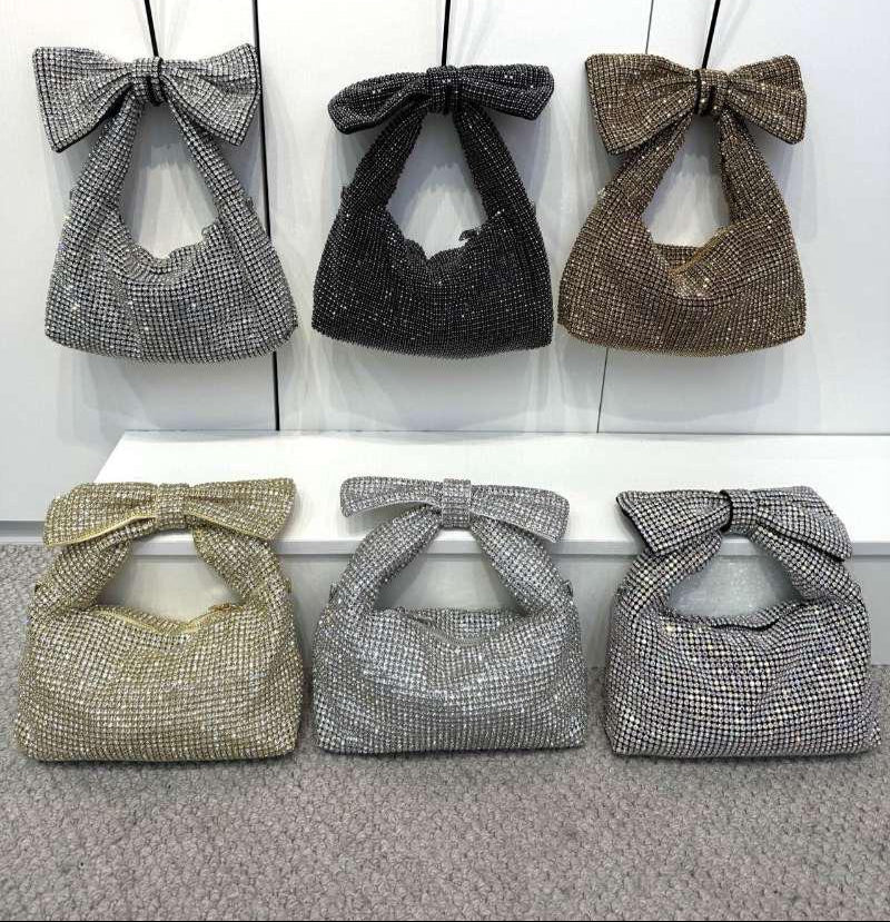 Glamour Bow Crystal Evening Bag