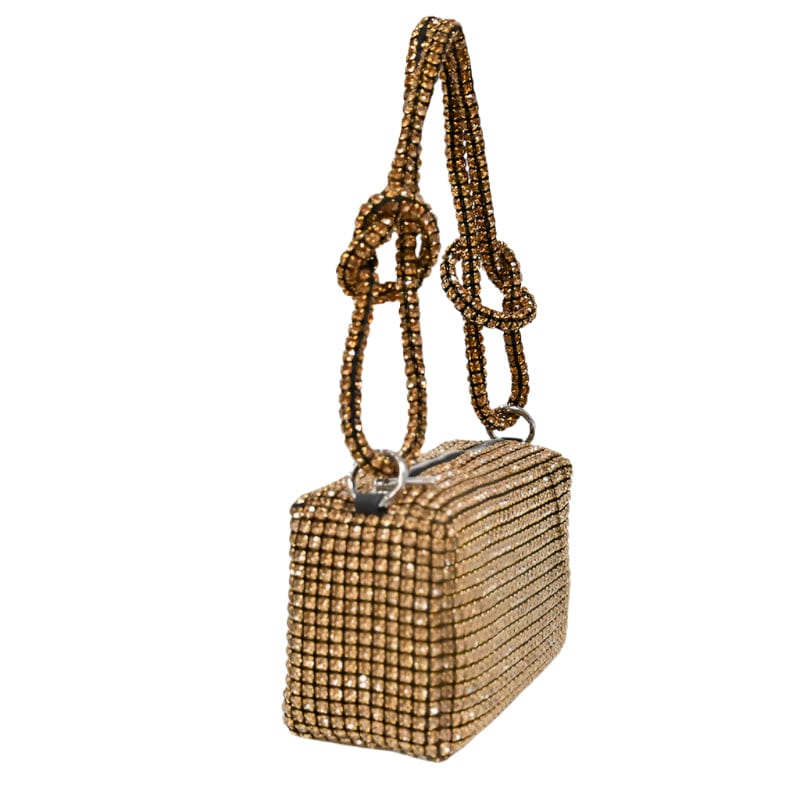 Crystal Luxe Box Clutch - Rhinestone Hand Bag