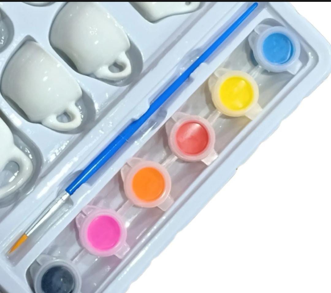 Magic Tales Painted Ceramics Tea Set – 15 Pcs Color Your Own Tea Set Toys