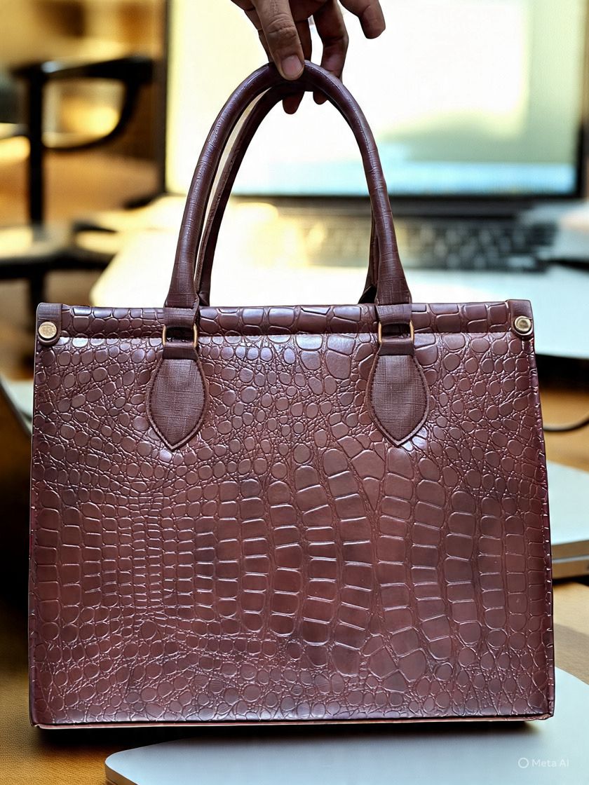 Midnight Croc Luxe Tote Bags