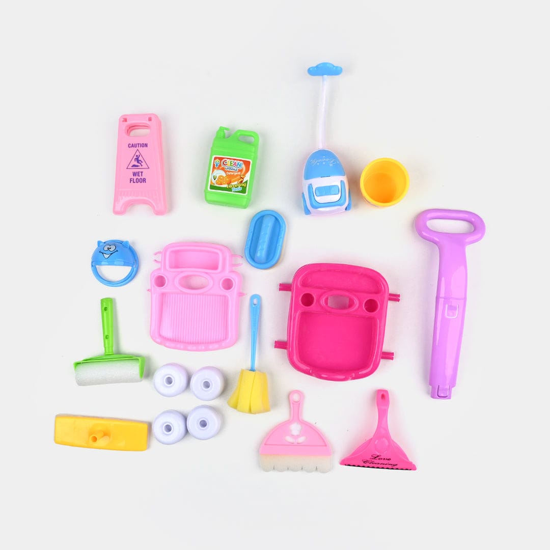 Realistic Cleaning Car Trolley Set Toys