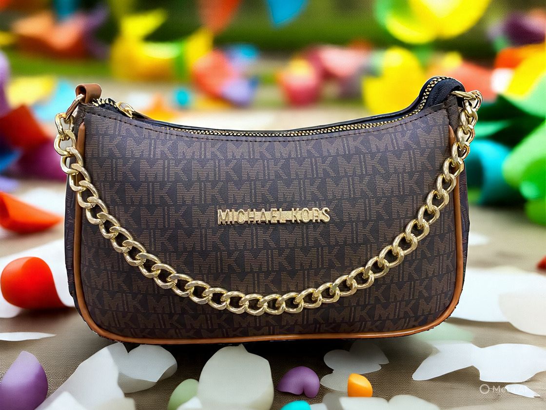 Michael Kors MK Monogram Chain Shoulder Bag