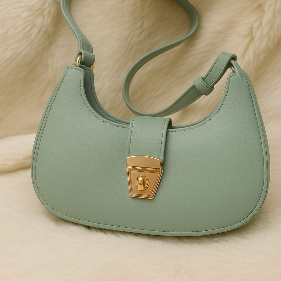 Sleek Stone Crescent Shoulder Bag