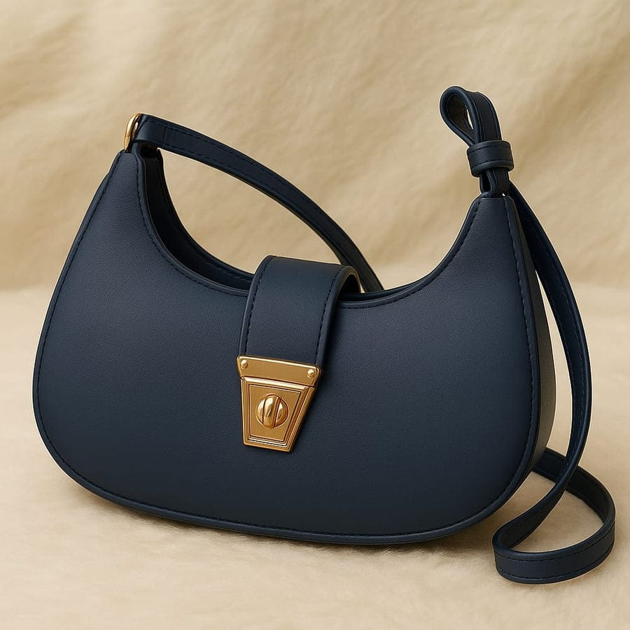 Sleek Stone Crescent Shoulder Bag
