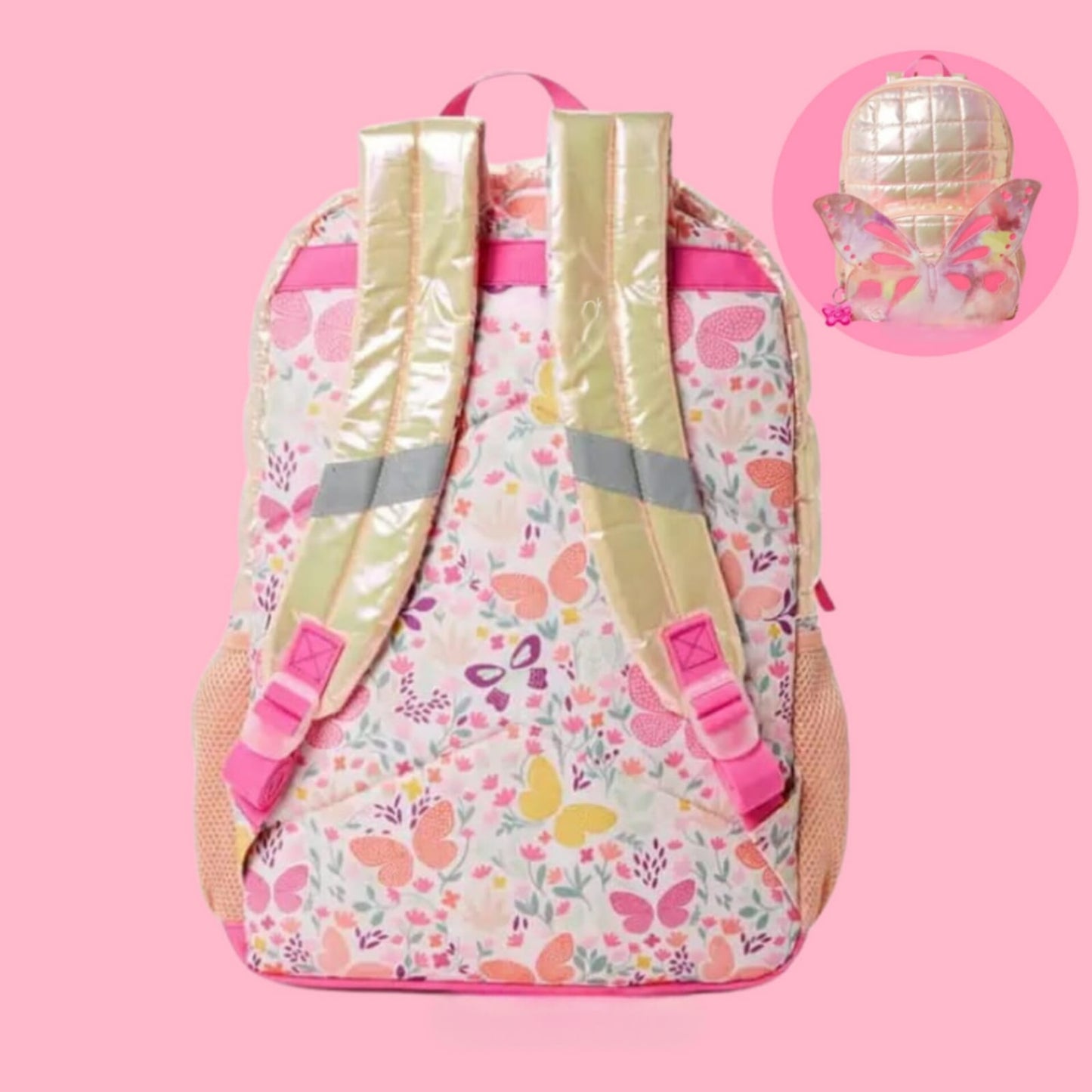 Holographic Butterfly Puffer Backpack / Bag