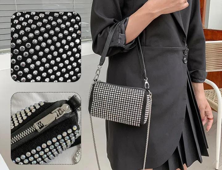 Noir Elegance Embellished Bag