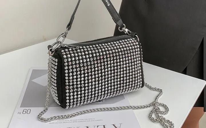 Noir Elegance Embellished Bag